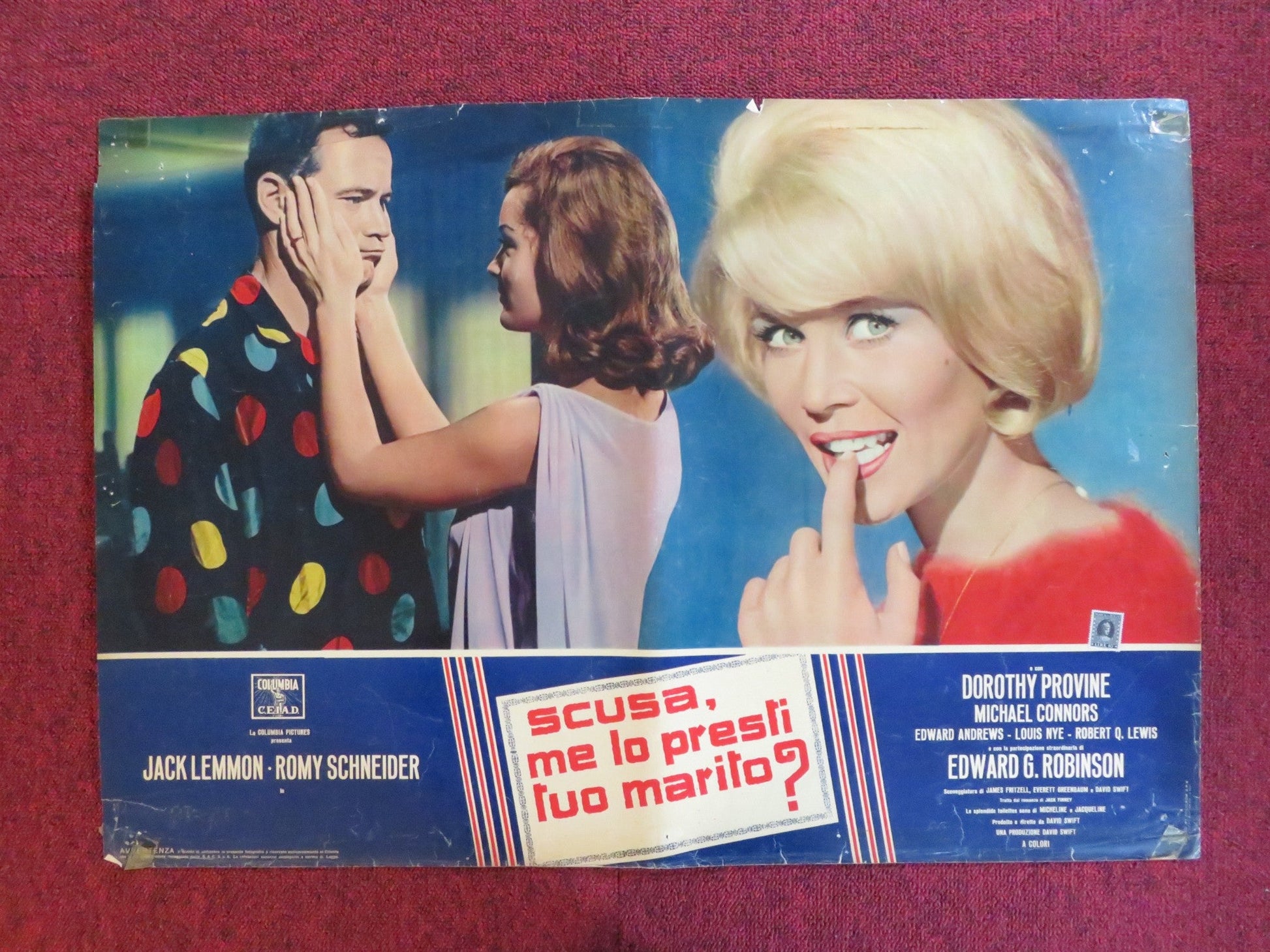 GOOD NEIGHBOR SAM - G ITALIAN FOTOBUSTA POSTER JACK LEMMON ROMY SCHNEIDER 1964 Rendezvous Cinema Movie posters