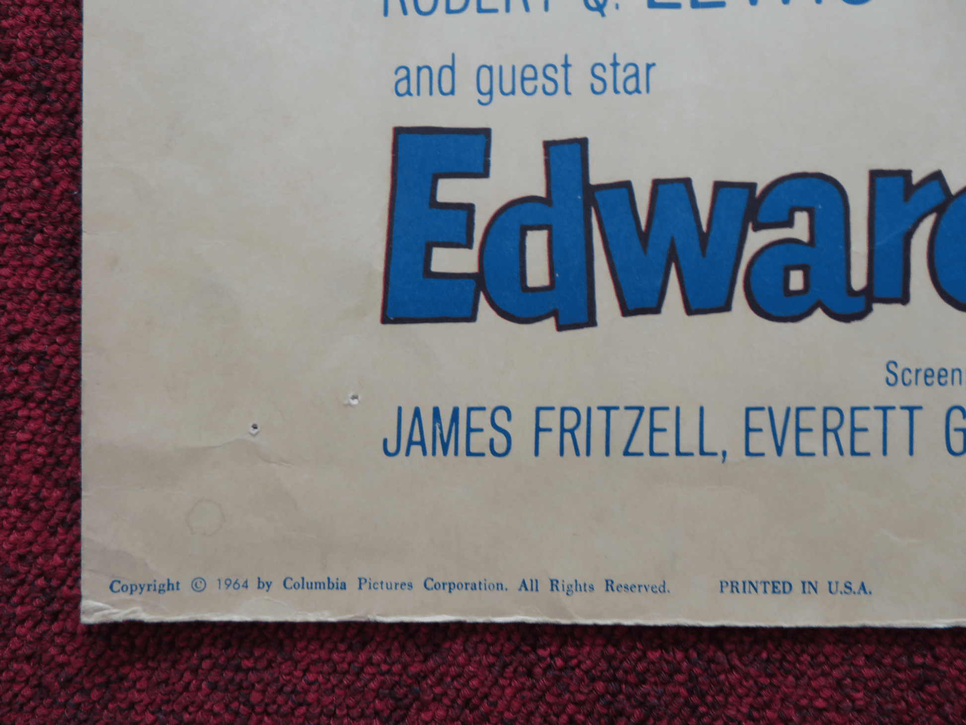 GOOD NEIGHBOR SAM US HALF SHEET (22"x 28") POSTER JACK LEMMON R. SCHNEIDER 1964 Rendezvous Cinema Movie posters