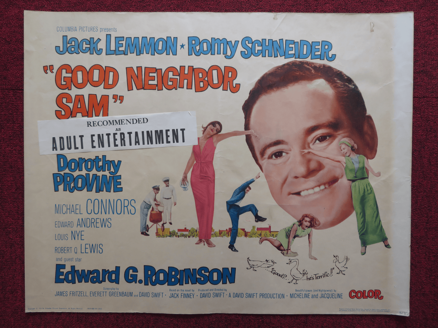 GOOD NEIGHBOR SAM US HALF SHEET (22"x 28") POSTER JACK LEMMON R. SCHNEIDER 1964 Rendezvous Cinema Movie posters