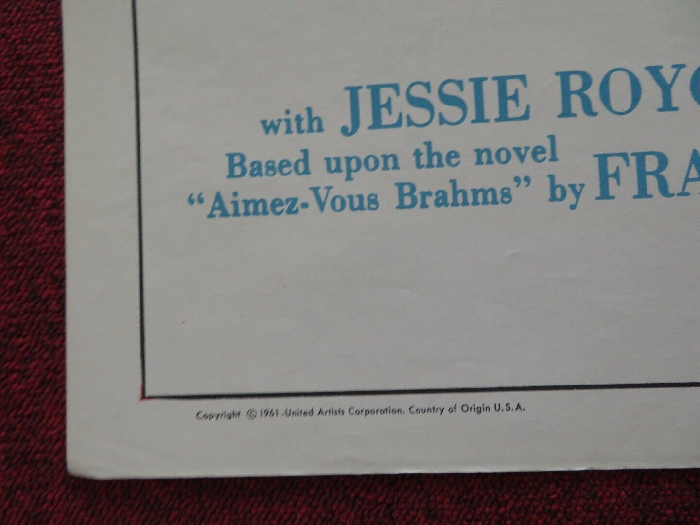 GOODBYE AGAIN FOLDED US ONE SHEET POSTER INGRID BERGMAN YVES MONTAND 1961 Movie posters