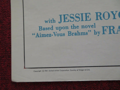 GOODBYE AGAIN FOLDED US ONE SHEET POSTER INGRID BERGMAN YVES MONTAND 1961 Movie posters