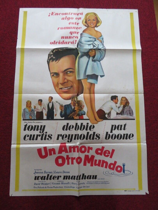 GOODBYE CHARLIE FOLDED ARGENTINA ONE SHEET POSTER TONY CURTIS DEBBIE REYNOLDS Movie posters
