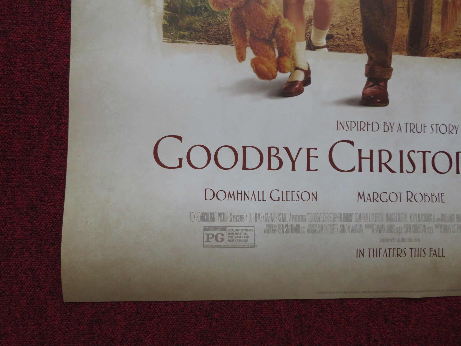 GOODBYE CHRISTOPHER ROBIN US ONE SHEET ROLLED POSTER D.GLEESON M.ROBBIE 2017 Rendezvous Cinema Movie posters