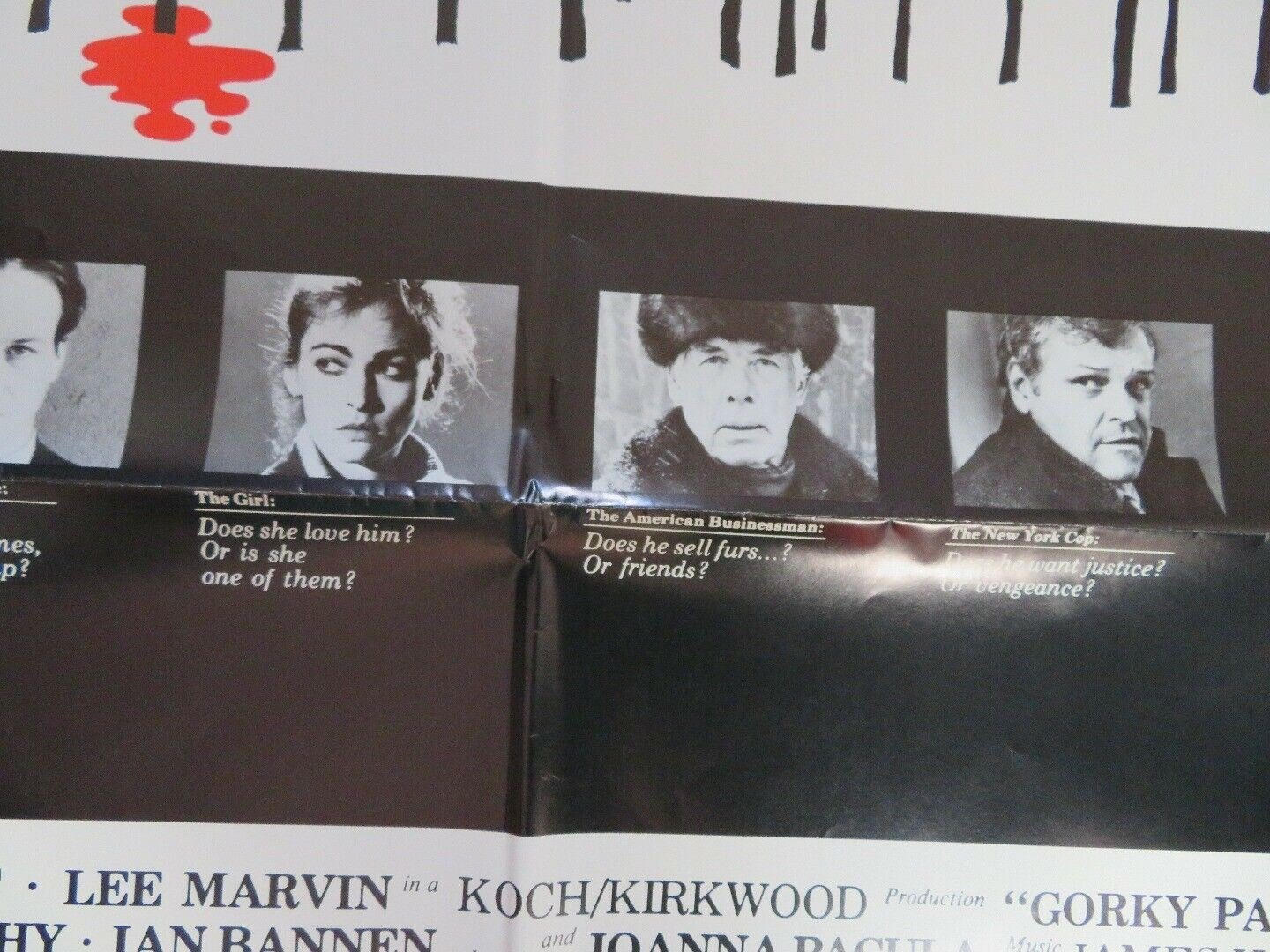 GORKY PARK US ONE SHEET POSTER 1983 WILLIAM HURT LEE MARVIN Rendezvous Cinema Movie posters