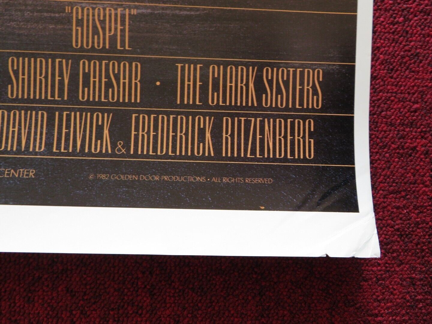 GOSPEL US ONE SHEET ROLLED POSTER JAMES CLEVELAND WALTER HAWKINS 1982 - Rendezvous Cinema