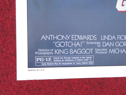 GOTCHA! FOLDED US ONE SHEET POSTER ANTHONY EDWARDS LINDA FIORENTINO 1985 Rendezvous Cinema Movie posters
