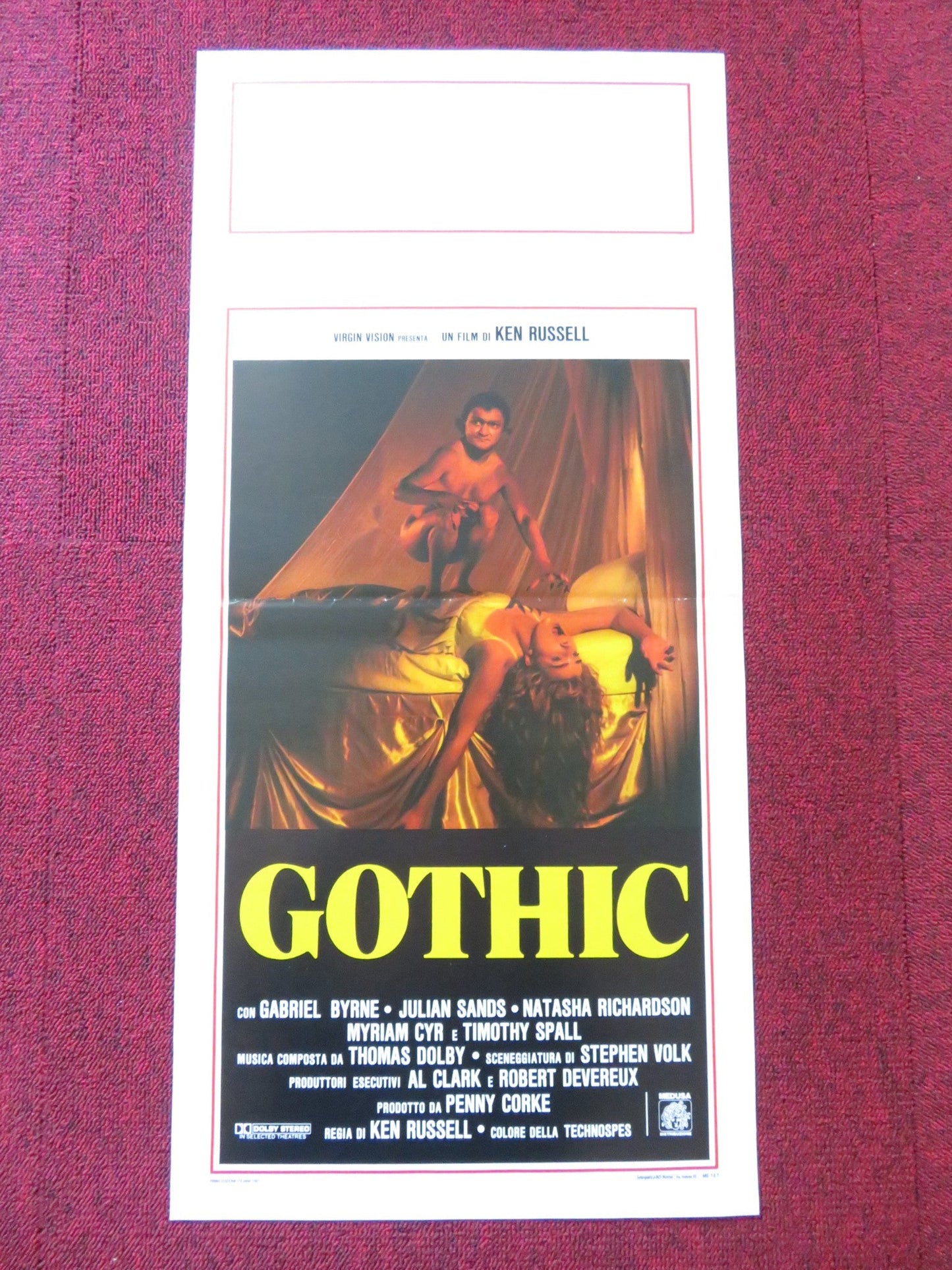 GOTHIC ITALIAN LOCANDINA POSTER GABRIEL BYRNE JULIAN SANDS 1986 Rendezvous Cinema Movie posters