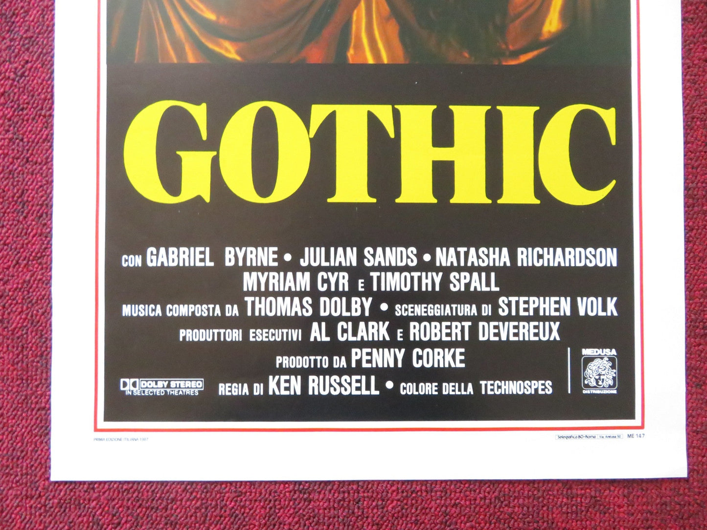 GOTHIC ITALIAN LOCANDINA POSTER GABRIEL BYRNE JULIAN SANDS 1986 Rendezvous Cinema Movie posters