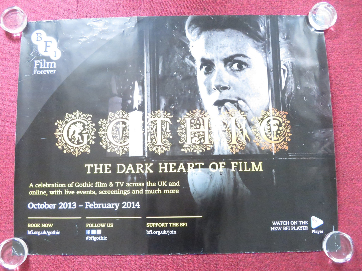 GOTHIC - THE DARK HEART OF FILM UK QUAD (30"x 40") ROLLED POSTER BFI 2013 Rendezvous Cinema Movie posters