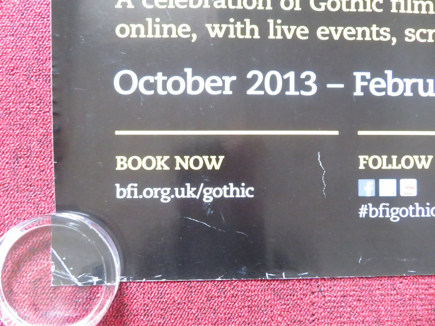 GOTHIC - THE DARK HEART OF FILM UK QUAD (30"x 40") ROLLED POSTER BFI 2013 Rendezvous Cinema Movie posters