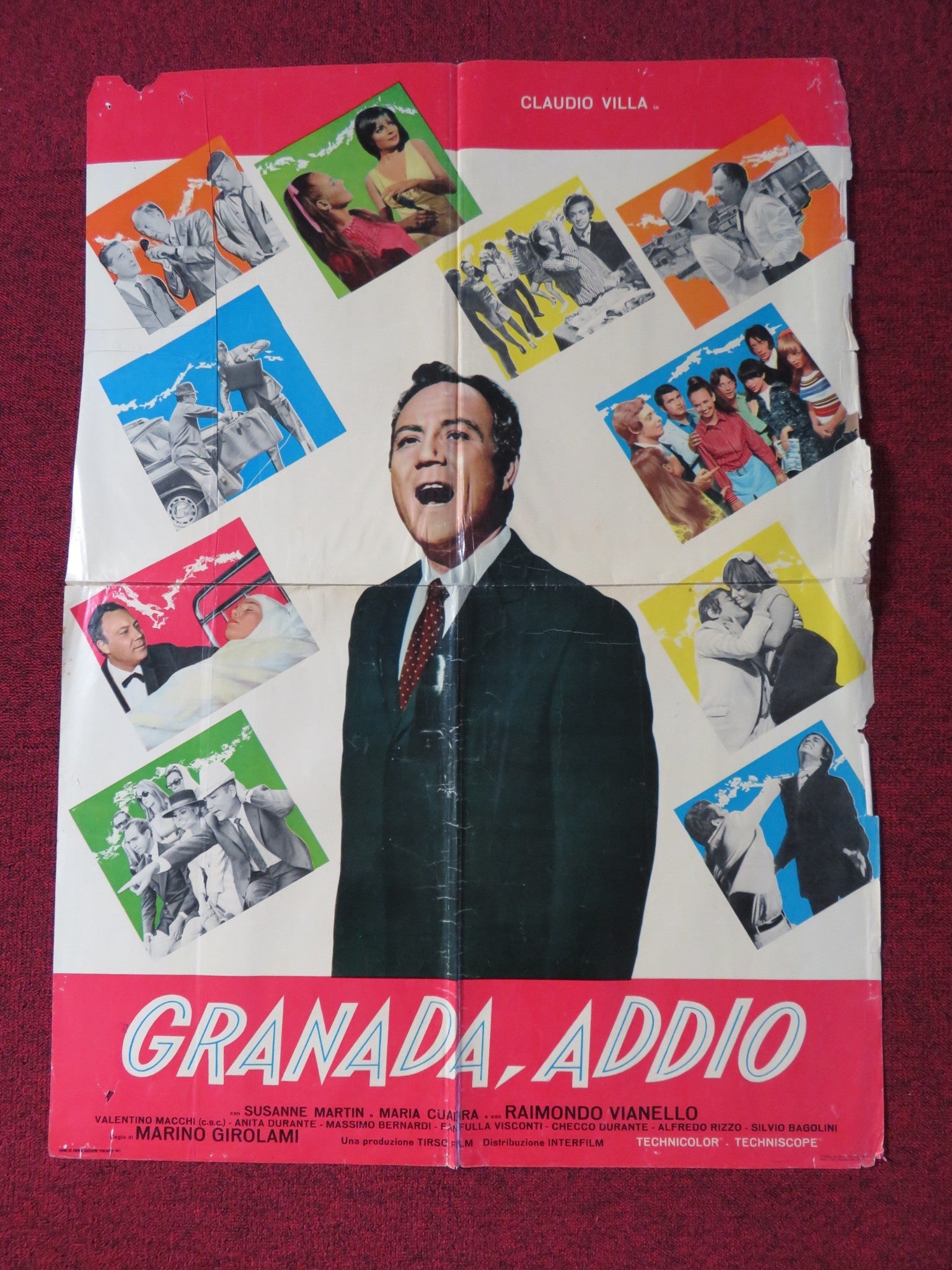 GRANADA, ADDIO ITALIAN FOGLIO POSTER CLAUDIO VILLA SUSANNA MARTINKOVA 1967 Rendezvous Cinema Movie posters