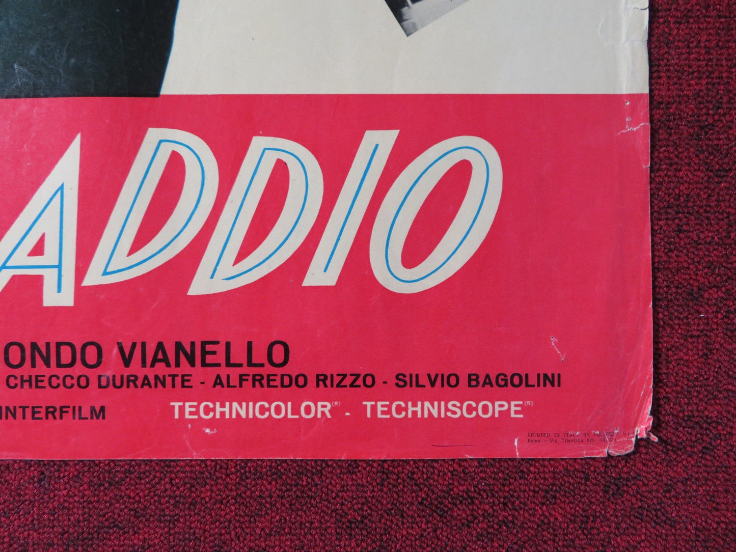 GRANADA, ADDIO ITALIAN FOGLIO POSTER CLAUDIO VILLA SUSANNA MARTINKOVA 1967 Rendezvous Cinema Movie posters