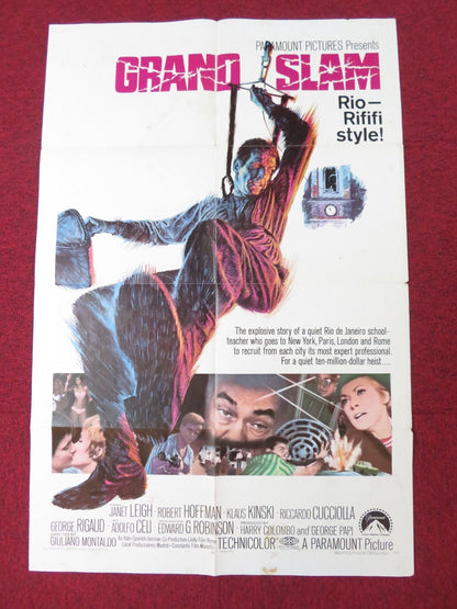 GRAND SLAM FOLDED US ONE SHEET POSTER JANET LEIGH ROBERT HOFFMAN 1967 Rendezvous Cinema Movie posters