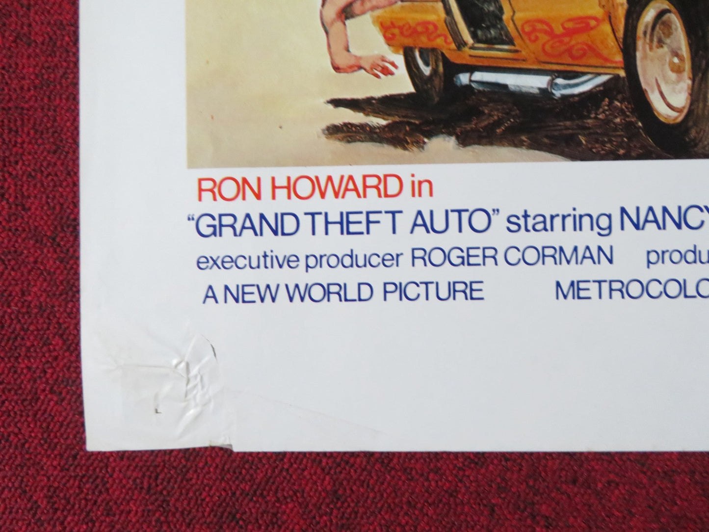 GRAND THEFT AUTO FOLDED US ONE SHEET POSTER RON HOWARD NANCY MORGAN 1977 Rendezvous Cinema Movie posters