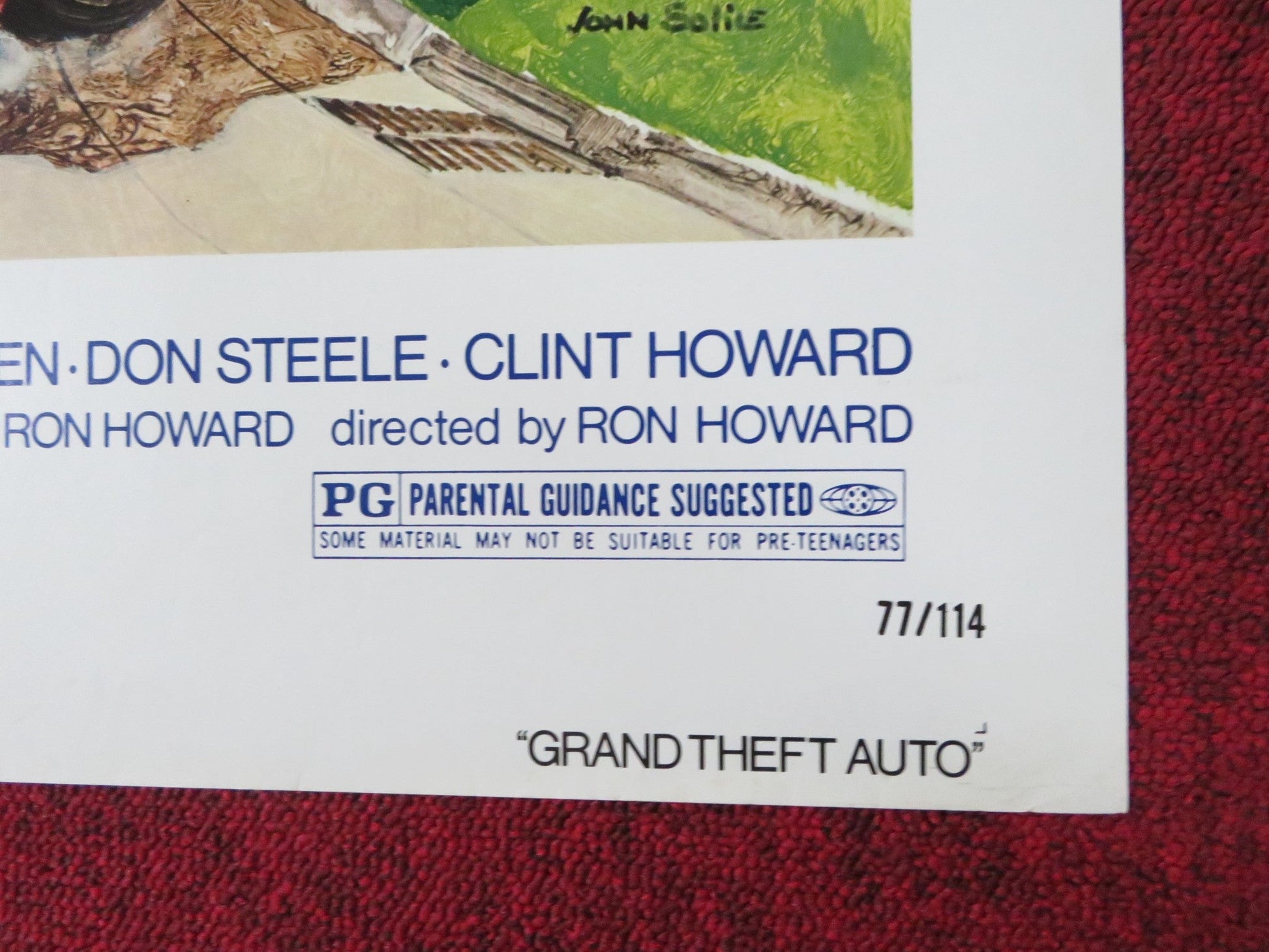 GRAND THEFT AUTO FOLDED US ONE SHEET POSTER RON HOWARD NANCY MORGAN 1977 Rendezvous Cinema Movie posters