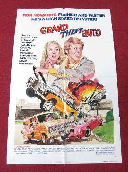 GRAND THEFT AUTO FOLDED US ONE SHEET POSTER RON HOWARD NANCY MORGAN 1977 Rendezvous Cinema Movie posters
