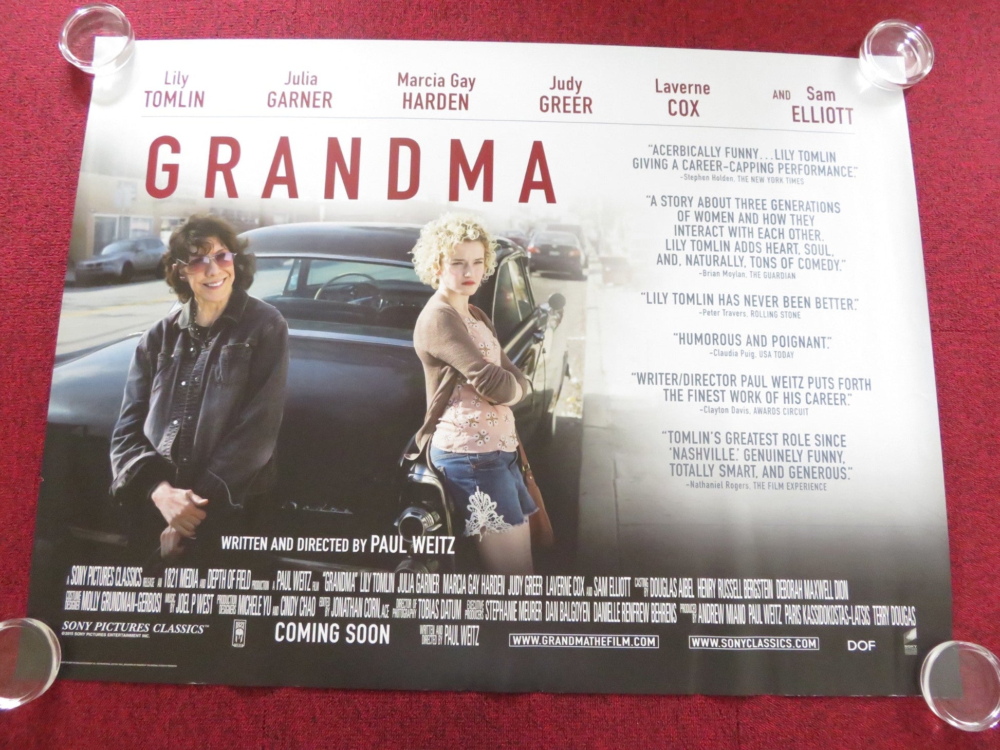 GRANDMA UK QUAD ROLLED POSTER LILY TOMLIN JUDY GREER 2015 Rendezvous Cinema Movie posters