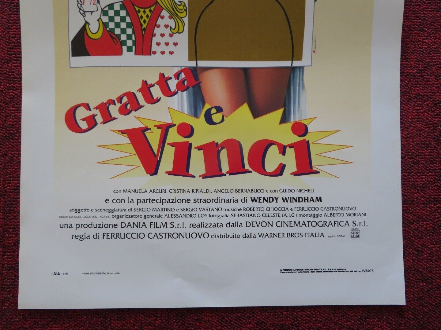 GRATTA E VINCI ITALIAN LOCANDINA (27.5"x13") POSTER STEFANO MASCIARELLI 1996 Movie posters