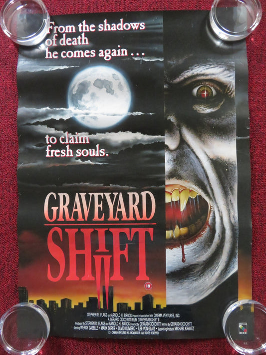 GRAVEYARD SHIFT II VHS VIDEO POSTER WEDNEY GAZELLE MARK SOPER 1989 Rendezvous Cinema Movie posters