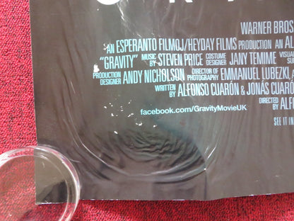 GRAVITY - B UK QUAD (30"x 40") ROLLED POSTER SANDRA BULLOCK GEORGE CLOONEY 2013 Rendezvous Cinema Movie posters