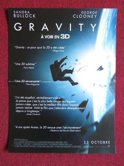 GRAVITY FRENCH (15.5" x 20.5") POSTER SANDRA BULLOCK GEORGE CLOONEY 2013 Rendezvous Cinema Movie posters