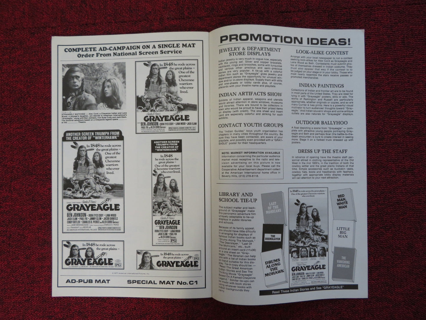 GRAYEAGLE UNCUT AMERICAN INTERNATIONAL PRESS BOOK BEN JOHNSON LANA WOOD 1977 Rendezvous Cinema Movie posters