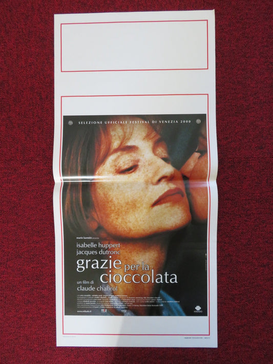 GRAZIE PER LA CIOCCOLATA ITALIAN LOCANDINA POSTER ISABELLE HUPPERT J. DUTRO 2000 Rendezvous Cinema Movie posters