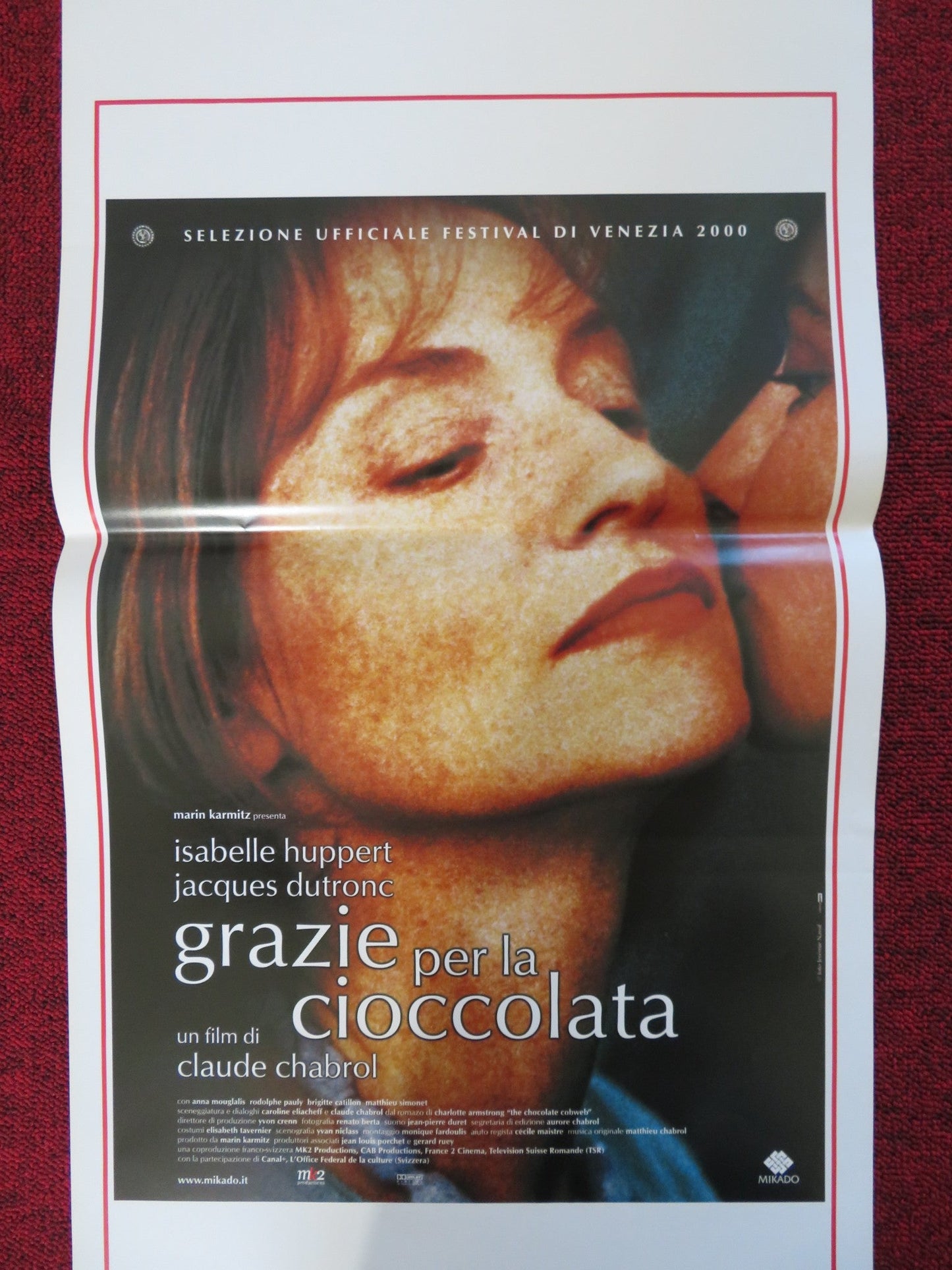 GRAZIE PER LA CIOCCOLATA ITALIAN LOCANDINA POSTER ISABELLE HUPPERT J. DUTRO 2000 Rendezvous Cinema Movie posters