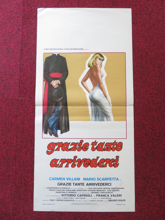 GRAZIE TANTE ARRIVEDEREI ITALIAN LOCANDINA POSTER CARMEN VILLANI 1977 Rendezvous Cinema Movie posters