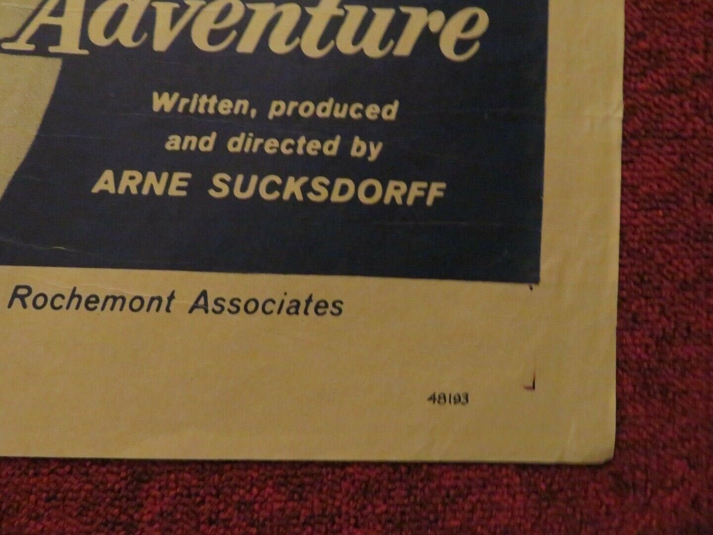 GREAT ADVENTURE FOLDED US ONE SHEET POSTER GUNNAR SJOBERG LUIS VAN ROOTEN 1953 Movie posters