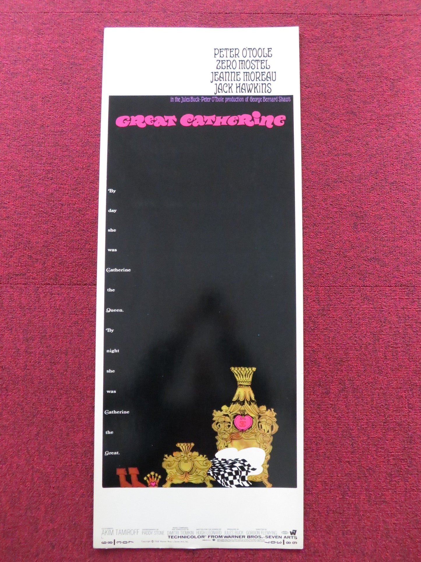 GREAT CATHERINE US INSERT (14"x 36") POSTER PETER O'TOOLE ZERO MOSEL 1968 Rendezvous Cinema Movie posters
