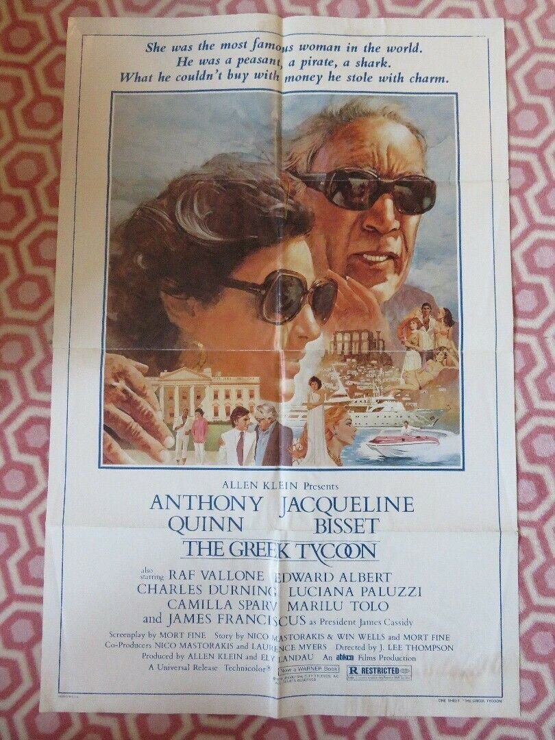 GREEK TYCOON FOLDED US ONE SHEET POSTER ANTHONY QUINN JACQUELINE BISSET 1978 Movie posters