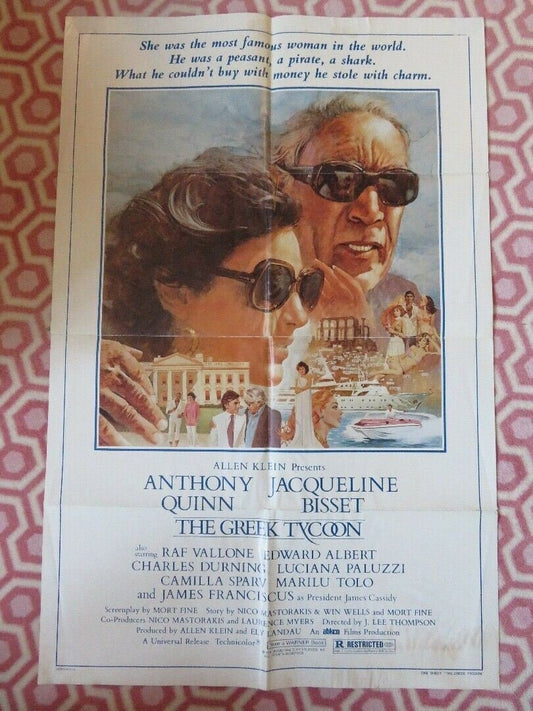 GREEK TYCOON FOLDED US ONE SHEET POSTER ANTHONY QUINN JACQUELINE BISSET 1978 Movie posters