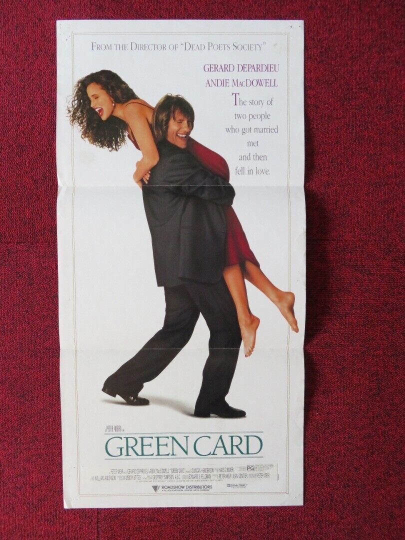 GREEN CARD FOLDED AUSTRALIAN DAYBILL POSTER GÉRARD DEPARDIEU ANDIE MACDOWELL '90 Movie posters