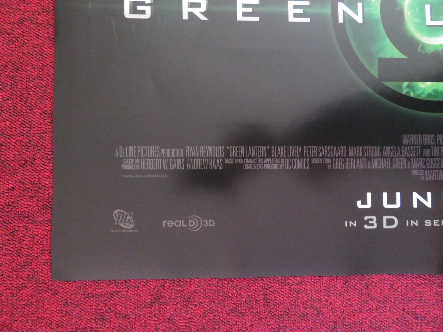 GREEN LANTERN US ONE SHEET ROLLED POSTER RYAN REYNOLDS BLAKE LIVELY 2011 Rendezvous Cinema Movie posters