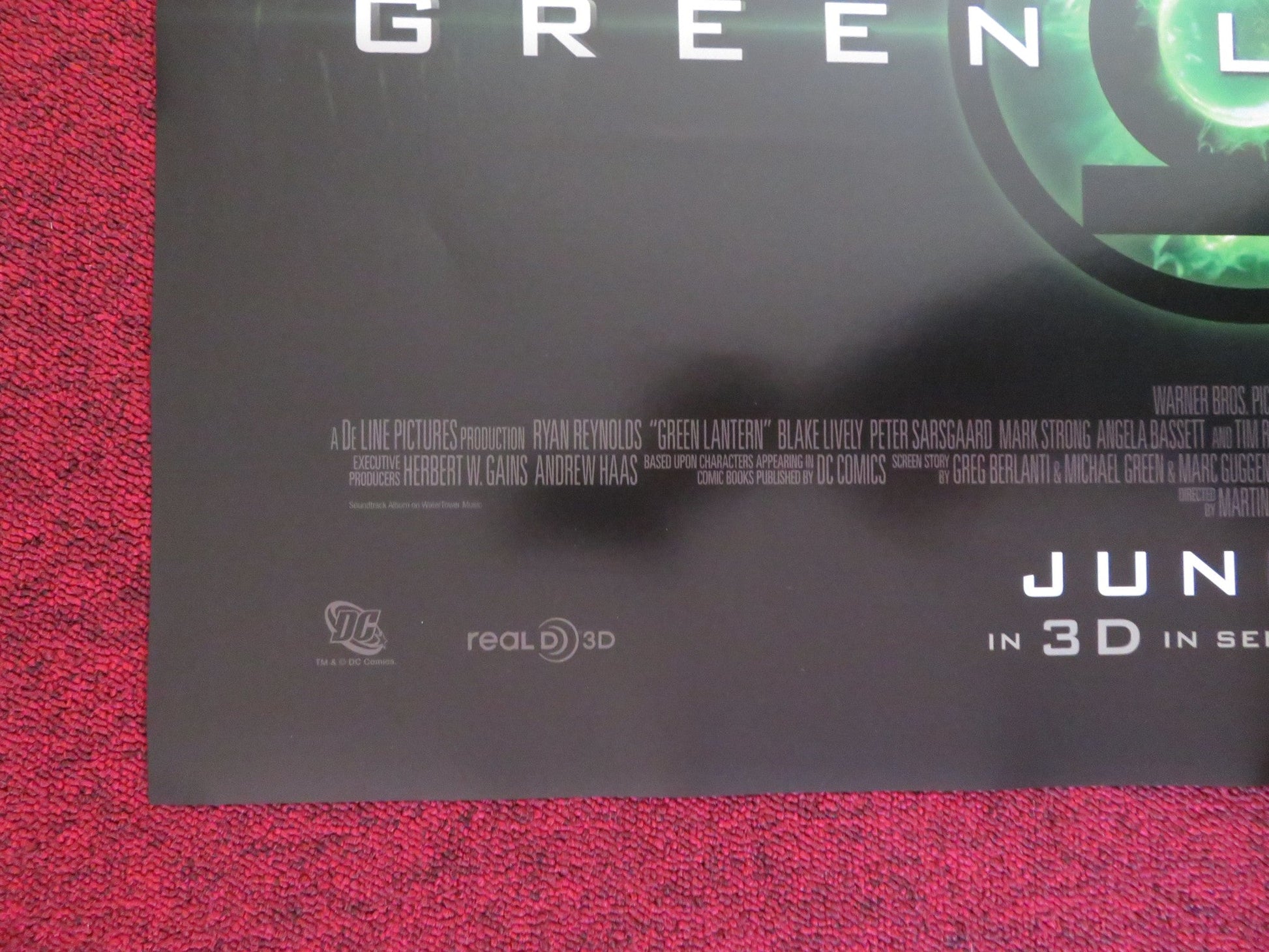 GREEN LANTERN US ONE SHEET ROLLED POSTER RYAN REYNOLDS BLAKE LIVELY 2011 Rendezvous Cinema Movie posters
