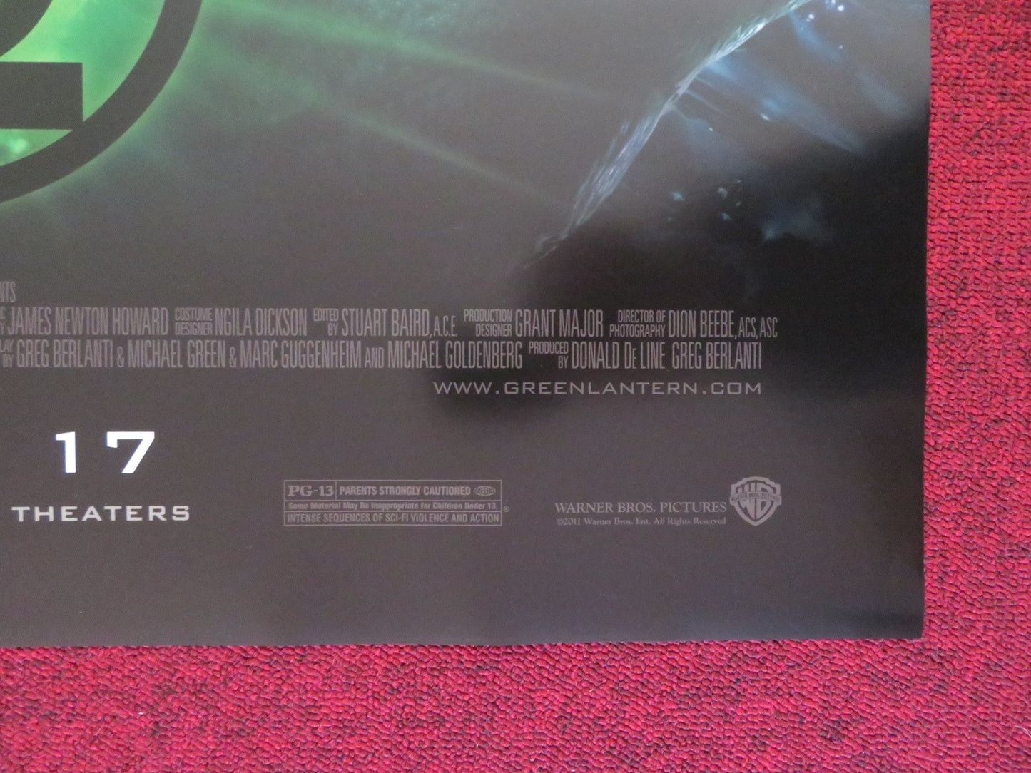 GREEN LANTERN US ONE SHEET ROLLED POSTER RYAN REYNOLDS BLAKE LIVELY 2011 Rendezvous Cinema Movie posters