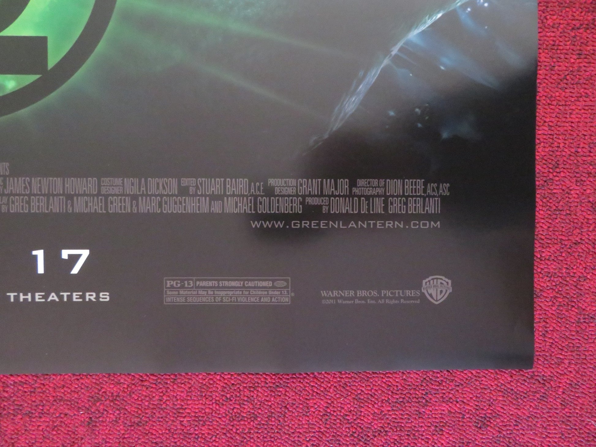 GREEN LANTERN US ONE SHEET ROLLED POSTER RYAN REYNOLDS BLAKE LIVELY 2011 Rendezvous Cinema Movie posters