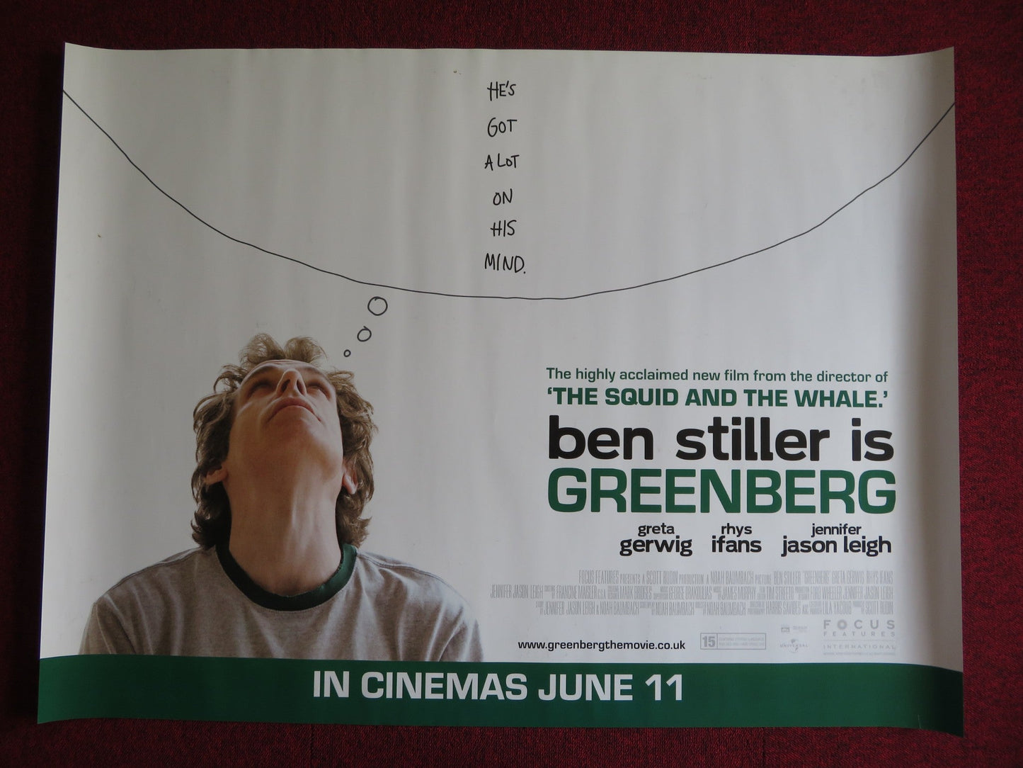 GREENBERG UK QUAD (30"x 40") ROLLED POSTER BEN STILLER GRETA GERWIG 2010 Rendezvous Cinema Movie posters