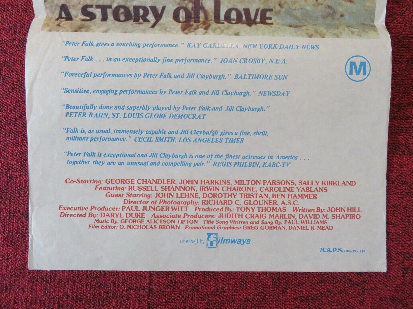 GRIFFIN AND PHOENIX FOLDED AUSTRALIAN DAYBILL POSTER Peter Falk 1976 Movie posters
