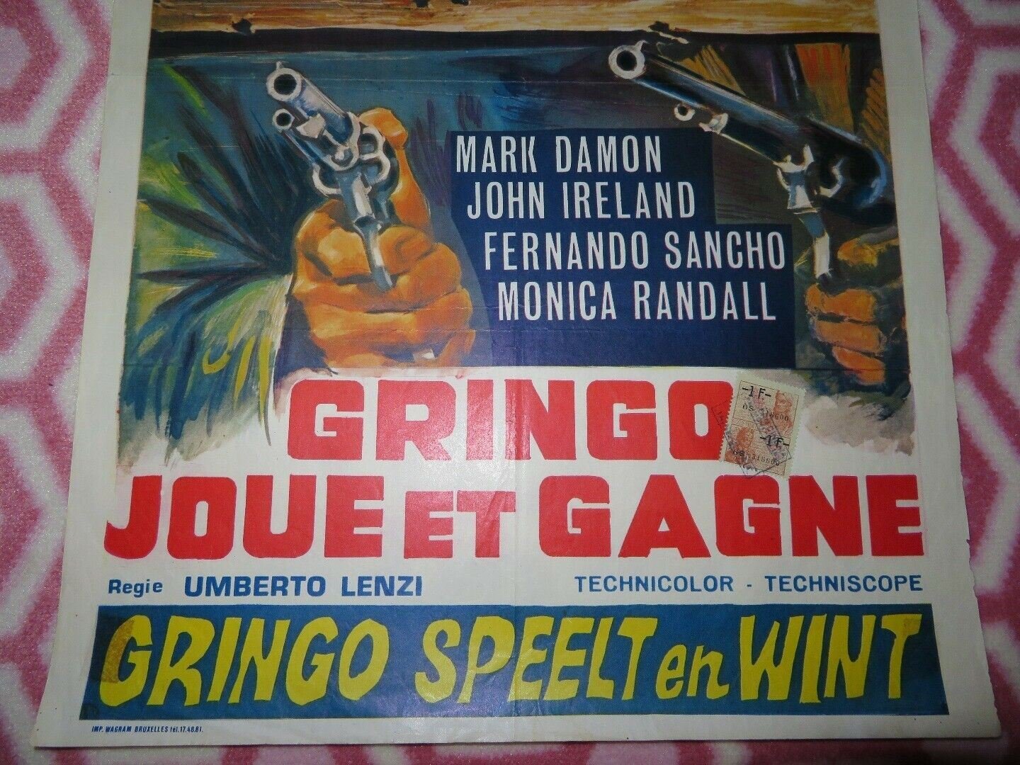 GRINGO JOUE ET GAGNE BELGIUM (21"x 14") POSTER MARK DAMON JOGH IRELAND 1968 - Rendezvous Cinema