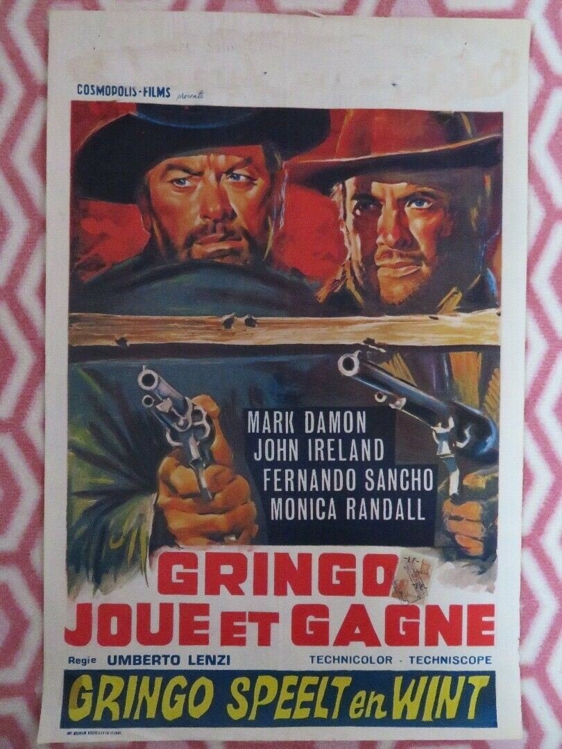 GRINGO JOUE ET GAGNE BELGIUM (21"x 14") POSTER MARK DAMON JOGH IRELAND 1968 - Rendezvous Cinema