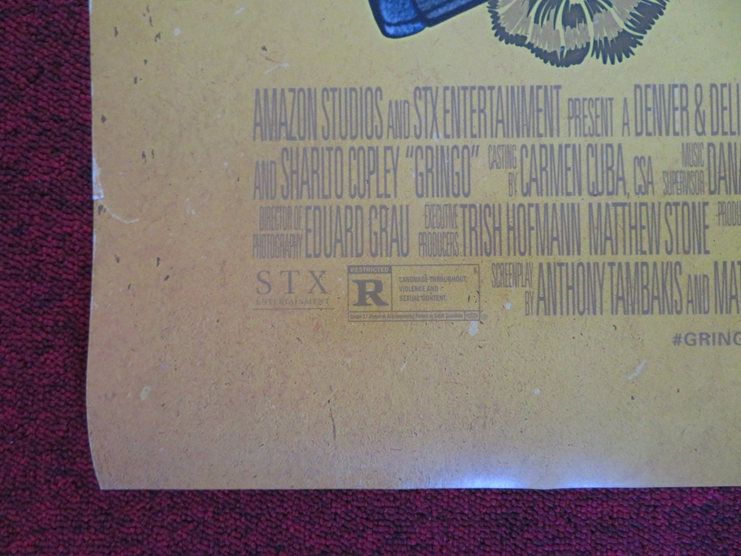 GRINGO US ONE SHEET ROLLED POSTER CHARLIZE THERON 2018 Rendezvous Cinema Movie posters