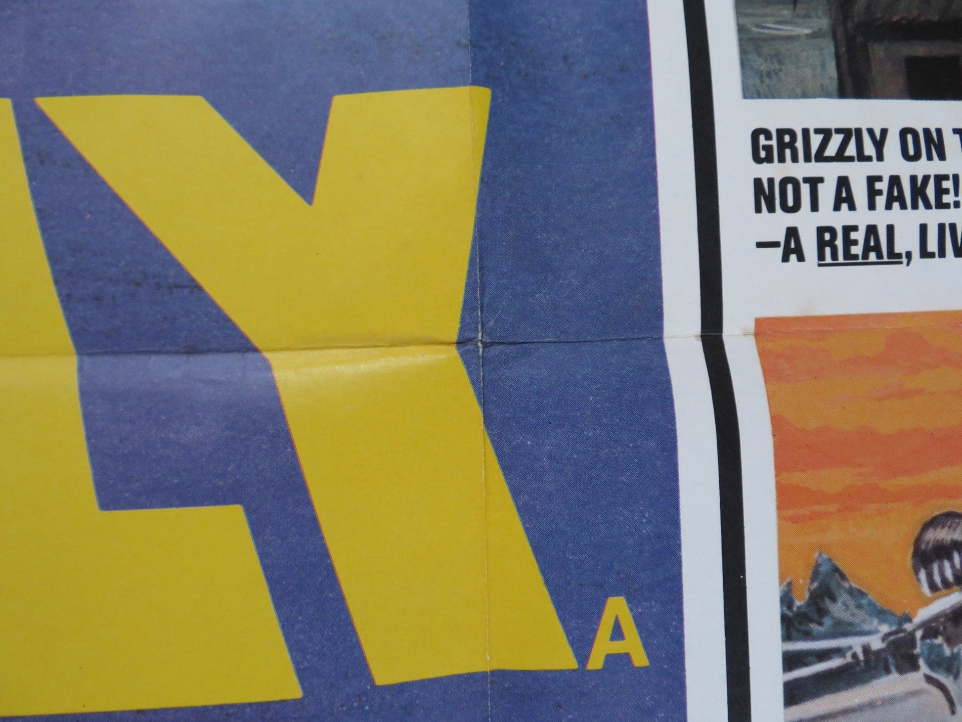 GRIZZLY UK QUAD POSTER FOLDED CRISTOPHER GEORGE ANDREW PRINE 1976 Rendezvous Cinema Movie posters