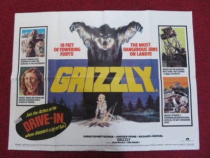 GRIZZLY UK QUAD POSTER FOLDED CRISTOPHER GEORGE ANDREW PRINE 1976 Rendezvous Cinema Movie posters