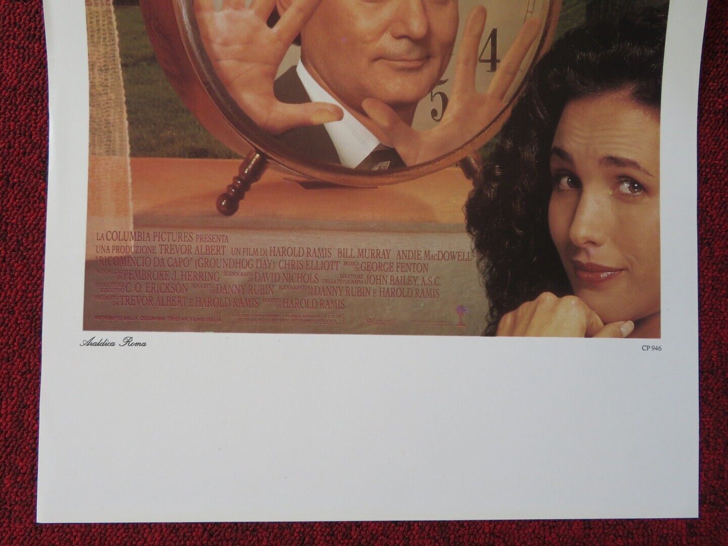 GROUNDHOG DAY ITALIAN LOCANDINA (27.5"x13") POSTER BILL MURRAY 1993 Movie posters