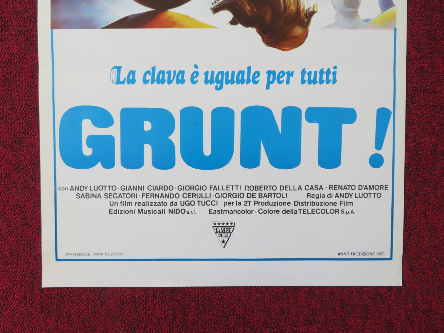 GRUNT! ITALIAN LOCANDINA POSTER ANDY LUOTTO GIANNI CIARDO 1982 Rendezvous Cinema Movie posters