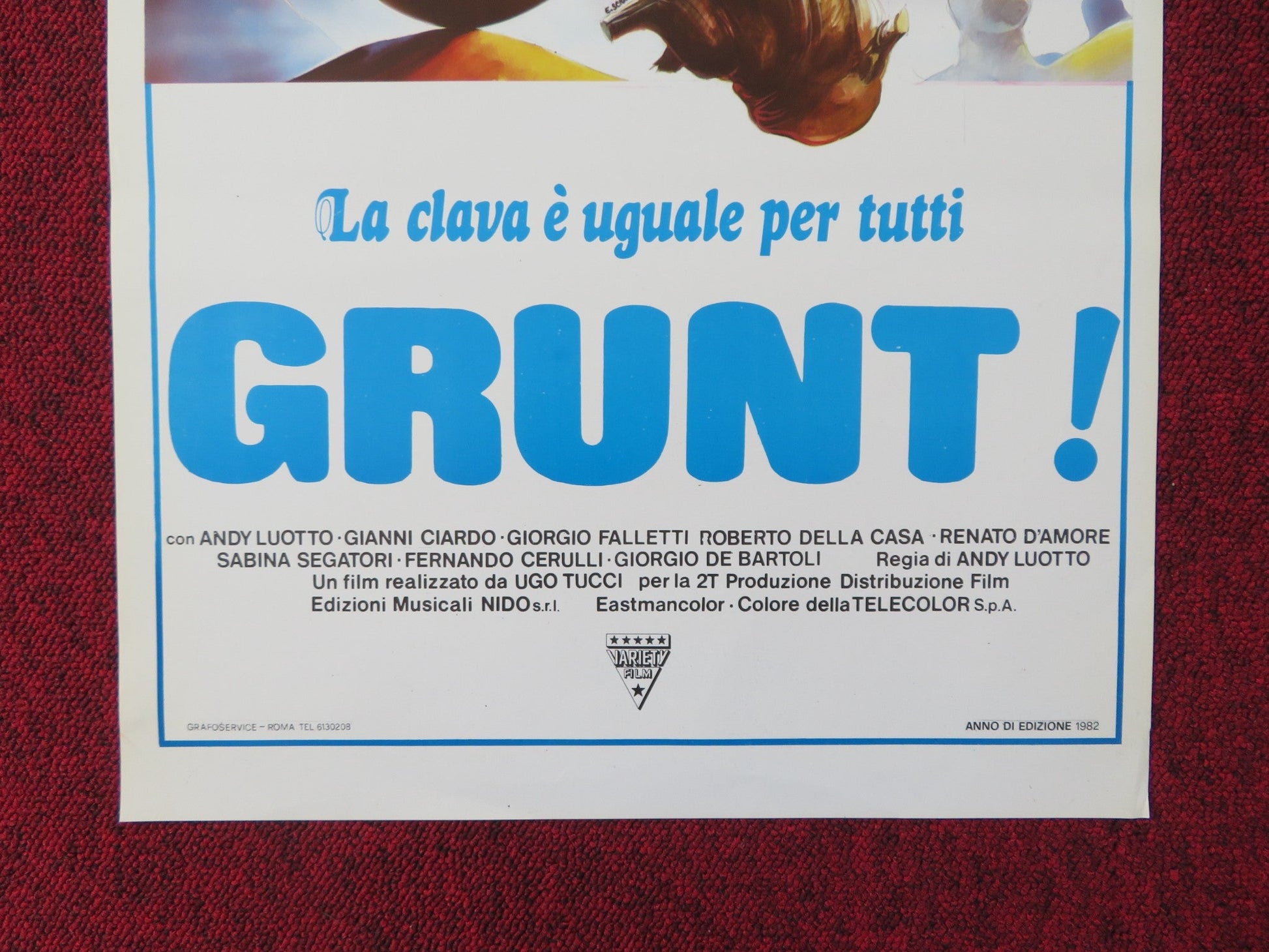 GRUNT! ITALIAN LOCANDINA POSTER ANDY LUOTTO GIANNI CIARDO 1982 Rendezvous Cinema Movie posters