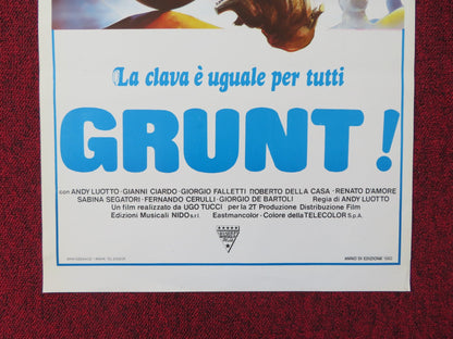 GRUNT! ITALIAN LOCANDINA POSTER ANDY LUOTTO GIANNI CIARDO 1982 Rendezvous Cinema Movie posters