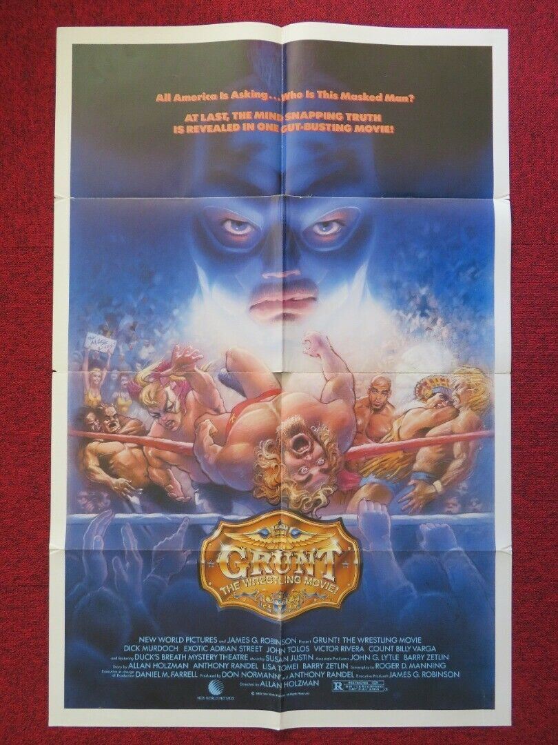 GRUNT! THE WRESTLING MOVIE FOLDED US ONE SHEET POSTER DICK MURDOCH 1985 - Rendezvous Cinema